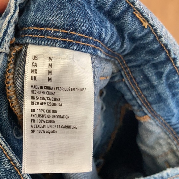 American Eagle distressed jean overall denim cotton size M - Picture 17 of 17